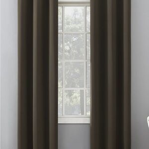 Mainstays Taupe Brown Room-Darkening Curtain Panel